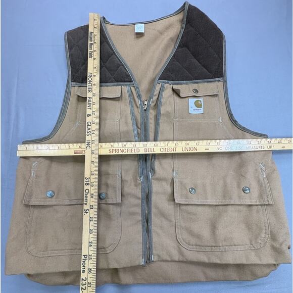 Carhartt VU036 Men's XL Bird Hunting Shooting Zip Up Canvas Duck Vest - Picture 4 of 9